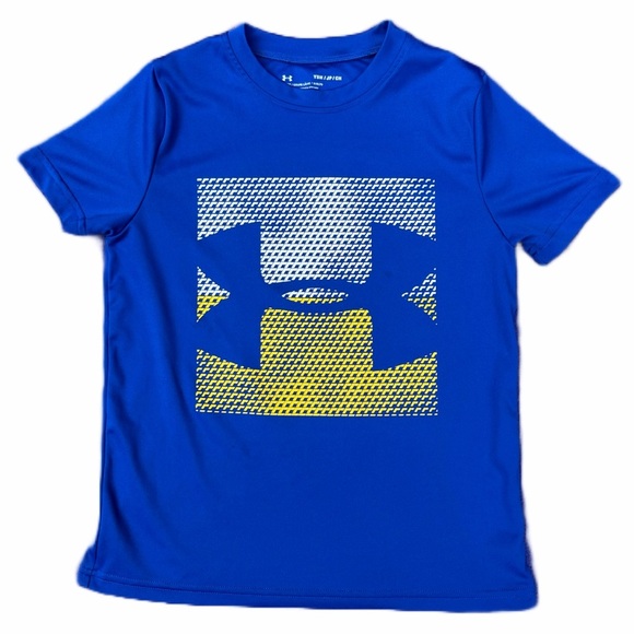 ⭐️ Under Armour HeatGear Shirt | Youth Small/Medium | Blue & Yellow - Picture 1 of 7